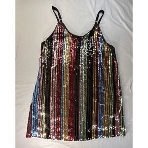 Torrid Rainbow Sequin Dress Women's 3 Party New Years Eve‎ Cocktail